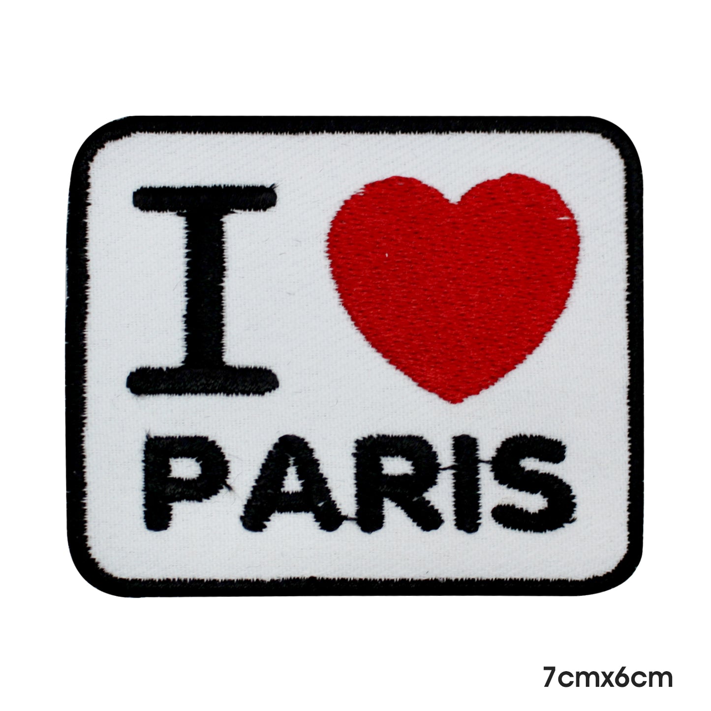 Patch I Love Paris thermocollant à coudre pour vêtements.