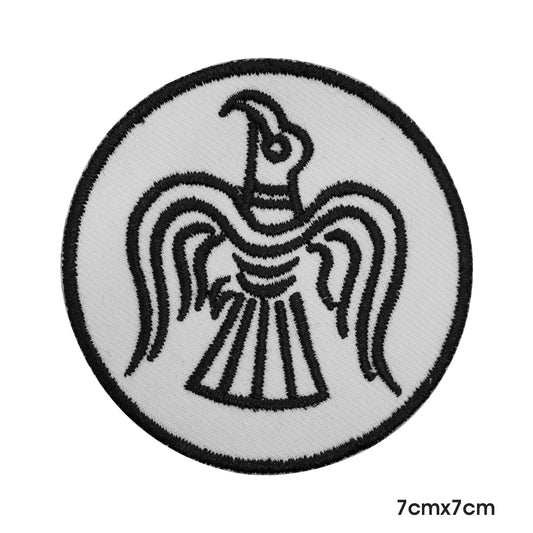 Parche de círculo vikingo de halcón para planchar y coser, insignia para ropa.