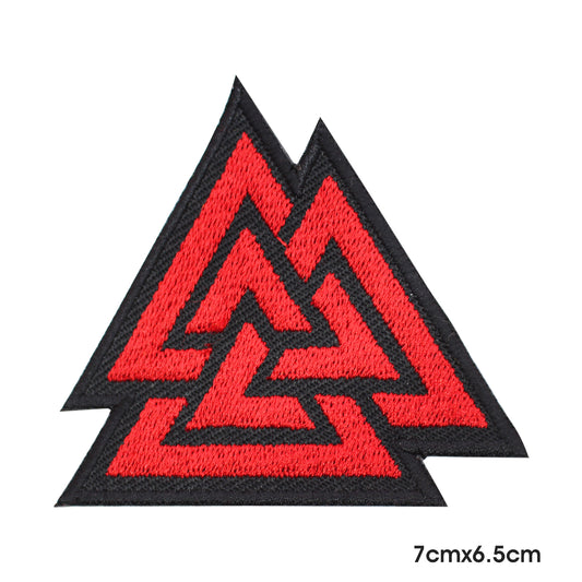 Val Knut Triangles Viking Patch Iron on Sew on Patch Badge For Clothes.