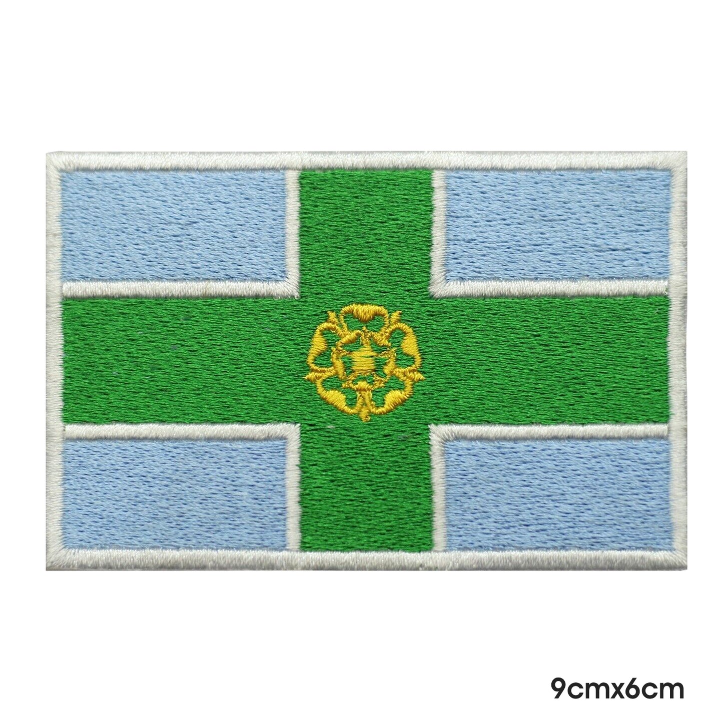 DERBYSHIRE County Flag Patch Iron on Sew on Patch Badge For Clothes.