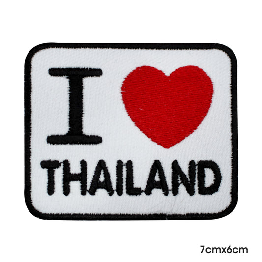 I Love Thailand Patch Iron on Sew on Patch Badge For Clothes.