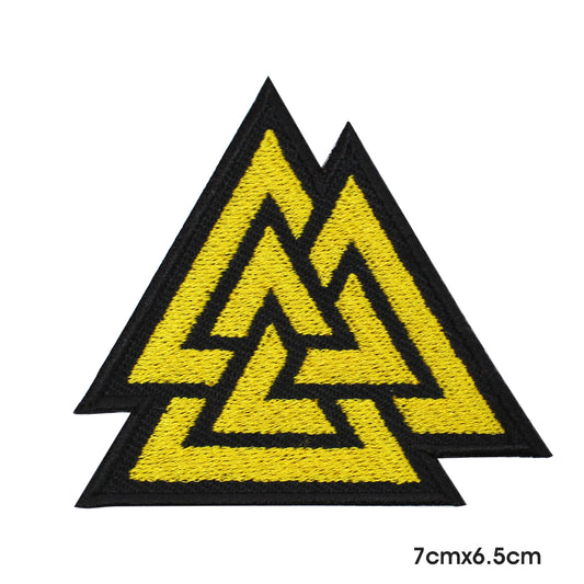 Val Knut Triangles Viking Patch Iron on Sew on Patch Badge For Clothes.