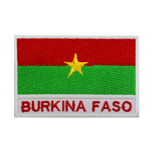 BURKINA FASO Drapeau Patch Fer Sur Patch Coudre Sur Patch Brodé Patch National County Flag Patch