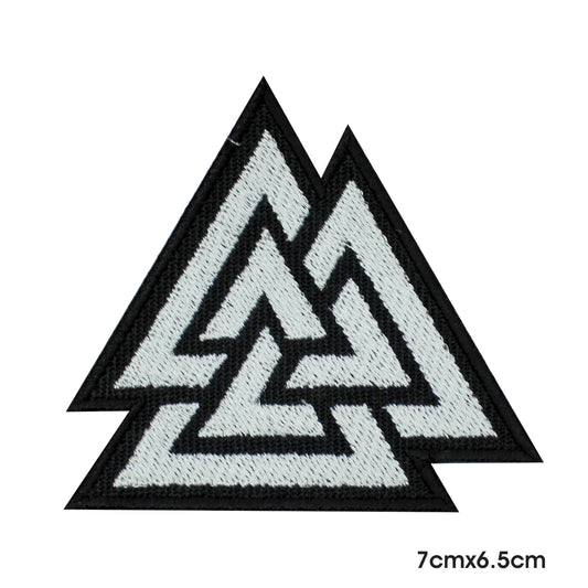 Val Knut Triangles Viking Patch Iron on Sew on Patch Badge For Clothes.