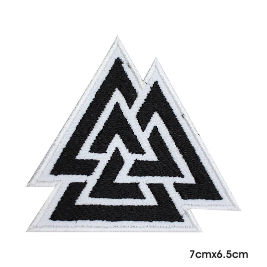 Val Knut Triangles Viking Patch Iron on Sew on Patch Badge For Clothes.