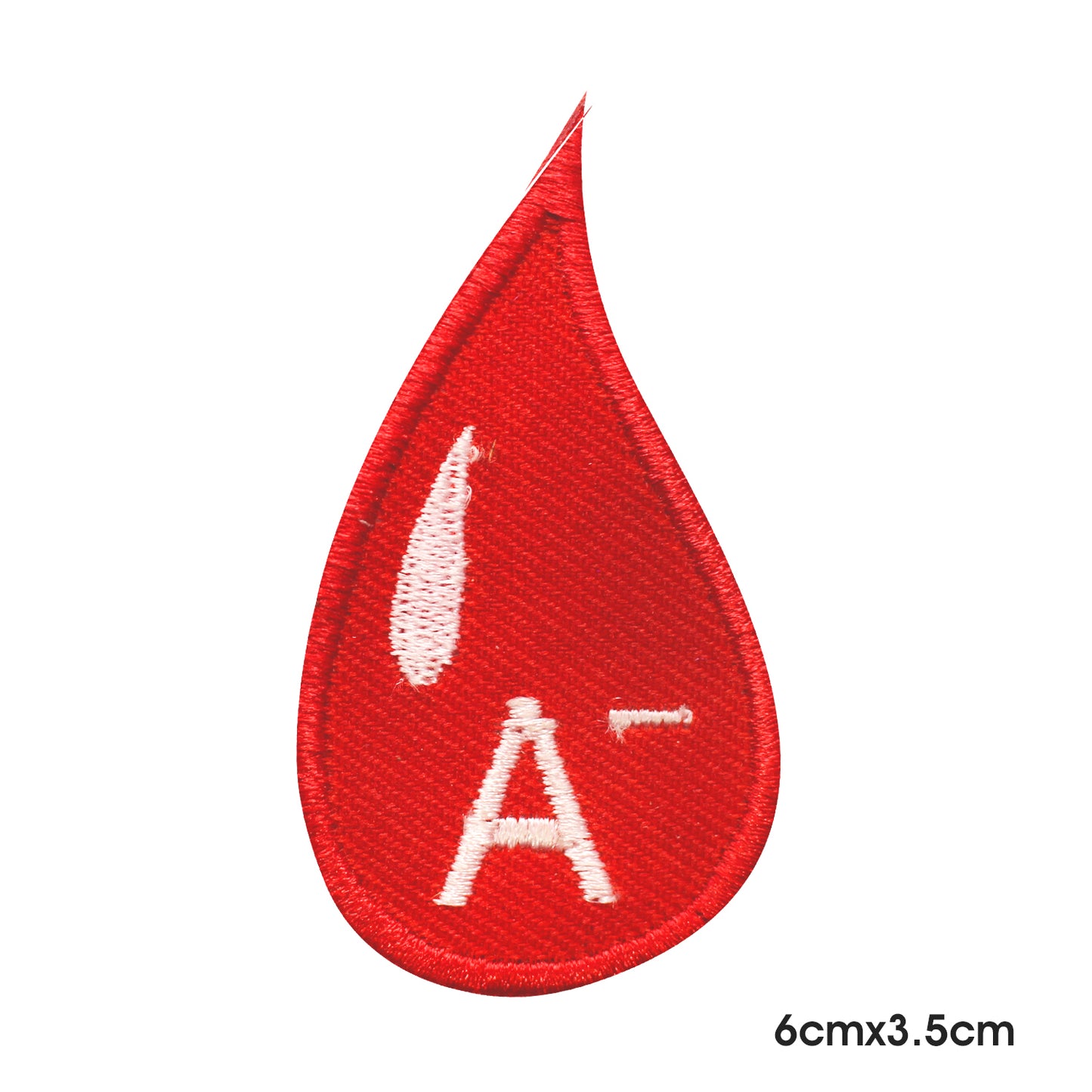 Parche de gota de sangre negativa para planchar y coser, insignia para ropa.