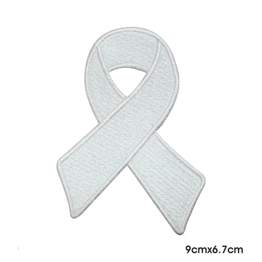 Ribbon white Patch Iron on Sew on Patch Badge For Clothes.