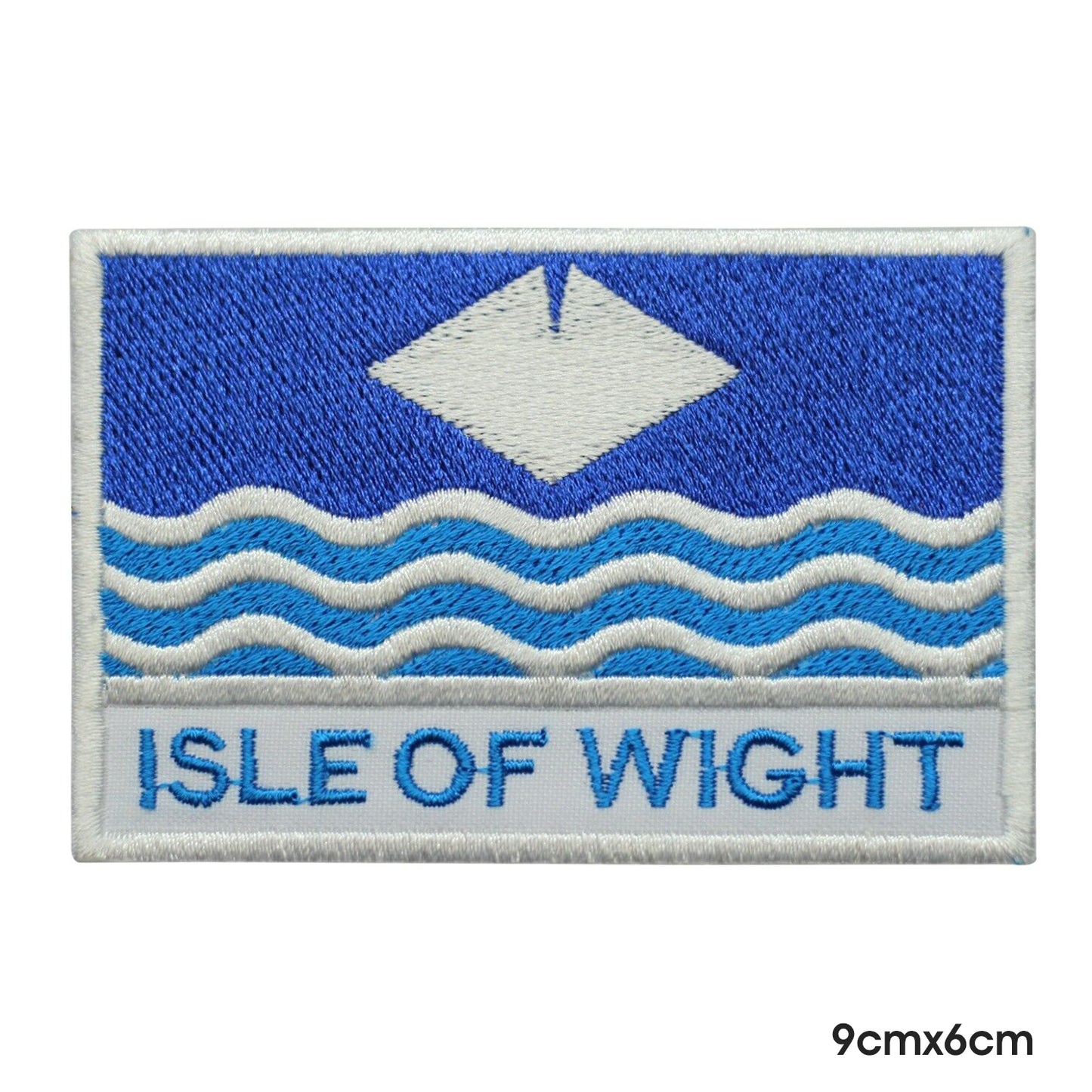 Drapeau du comté de l'île de Wight avec nom, patch thermocollant à coudre pour vêtements.