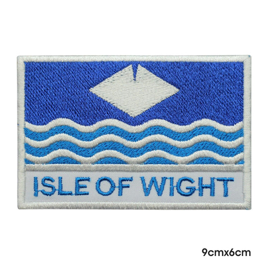 Bandera del condado de ISLE OF WIGHT con parche con nombre, parche para planchar y coser, insignia para ropa.