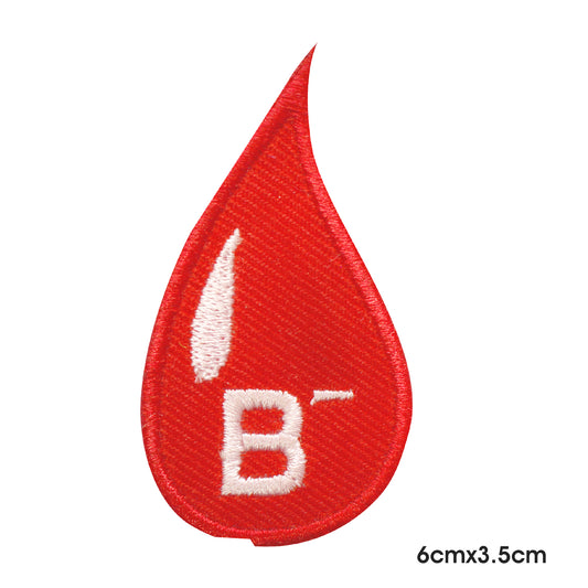 B NEGATIVE DROP Patch Iron on Sew on Patch Badge For Clothes.