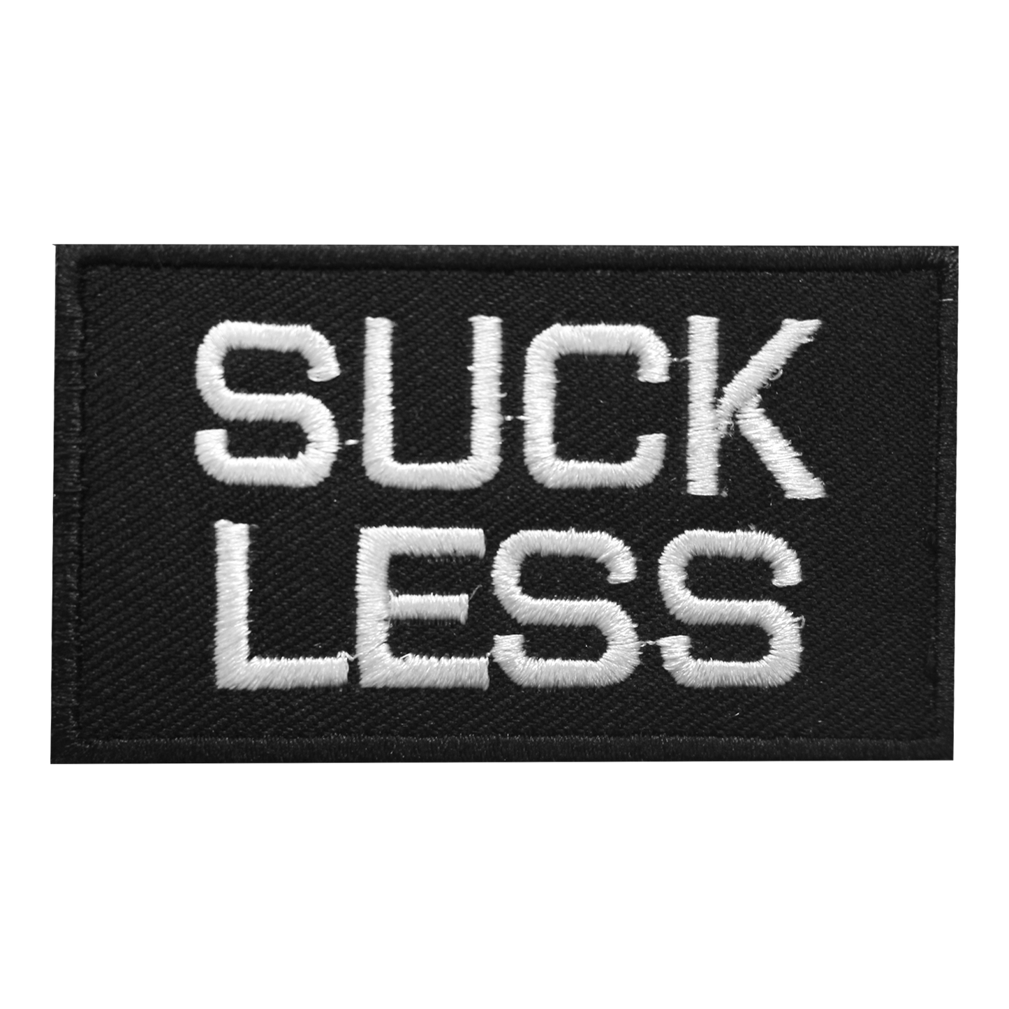 SUCK LESS Words Slogan Letters Patch Sew On Patch Badge