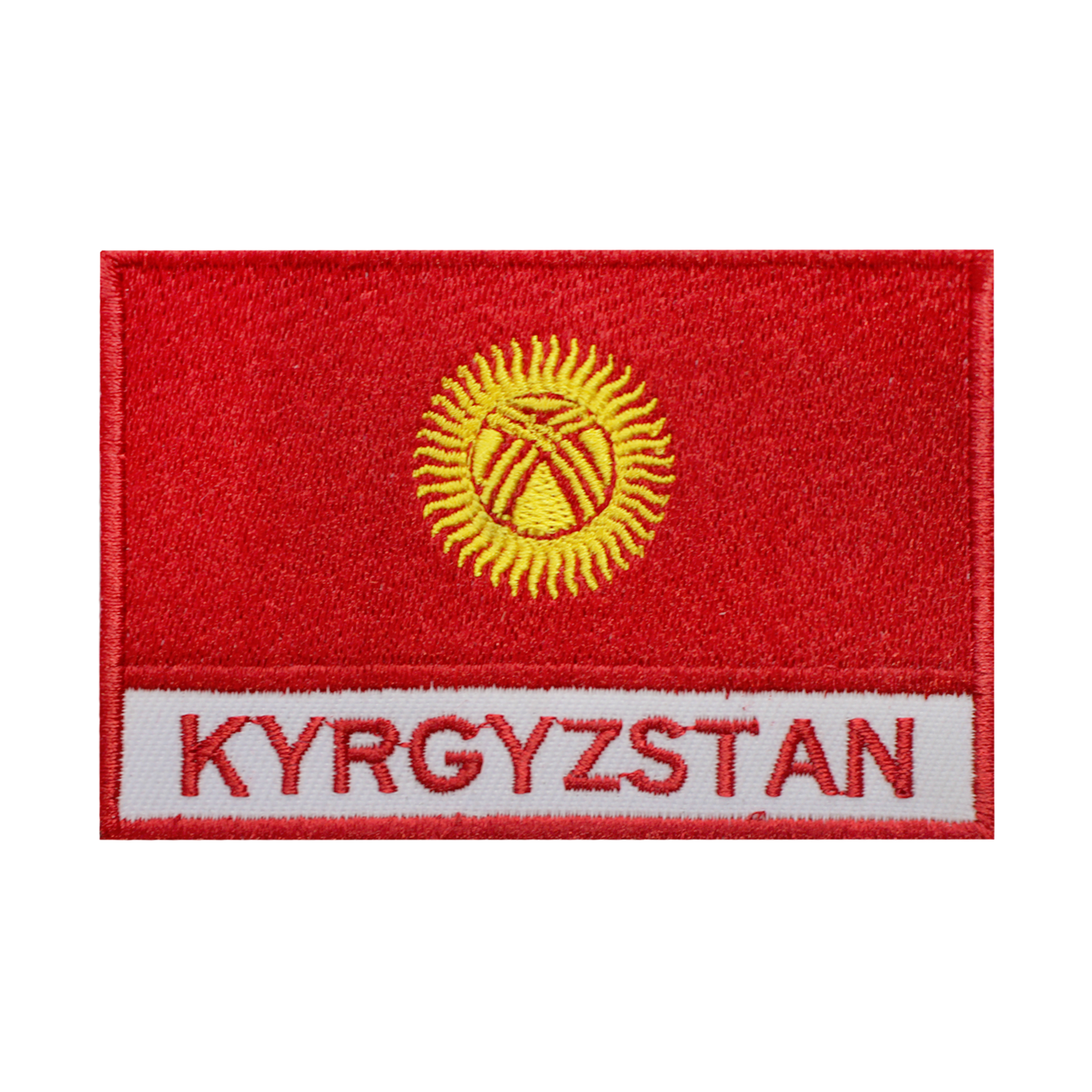 Parche de bandera de KYRGYZSTAN para planchar, parche para coser, parche bordado, parche de bandera del condado nacional