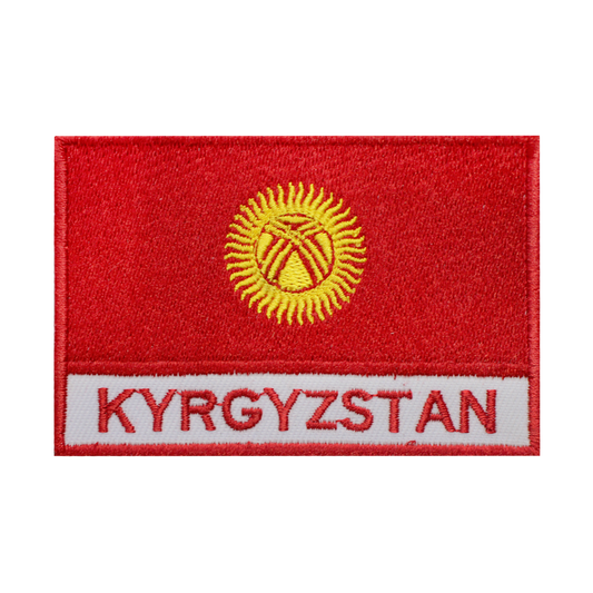 Parche de bandera de KYRGYZSTAN para planchar, parche para coser, parche bordado, parche de bandera del condado nacional