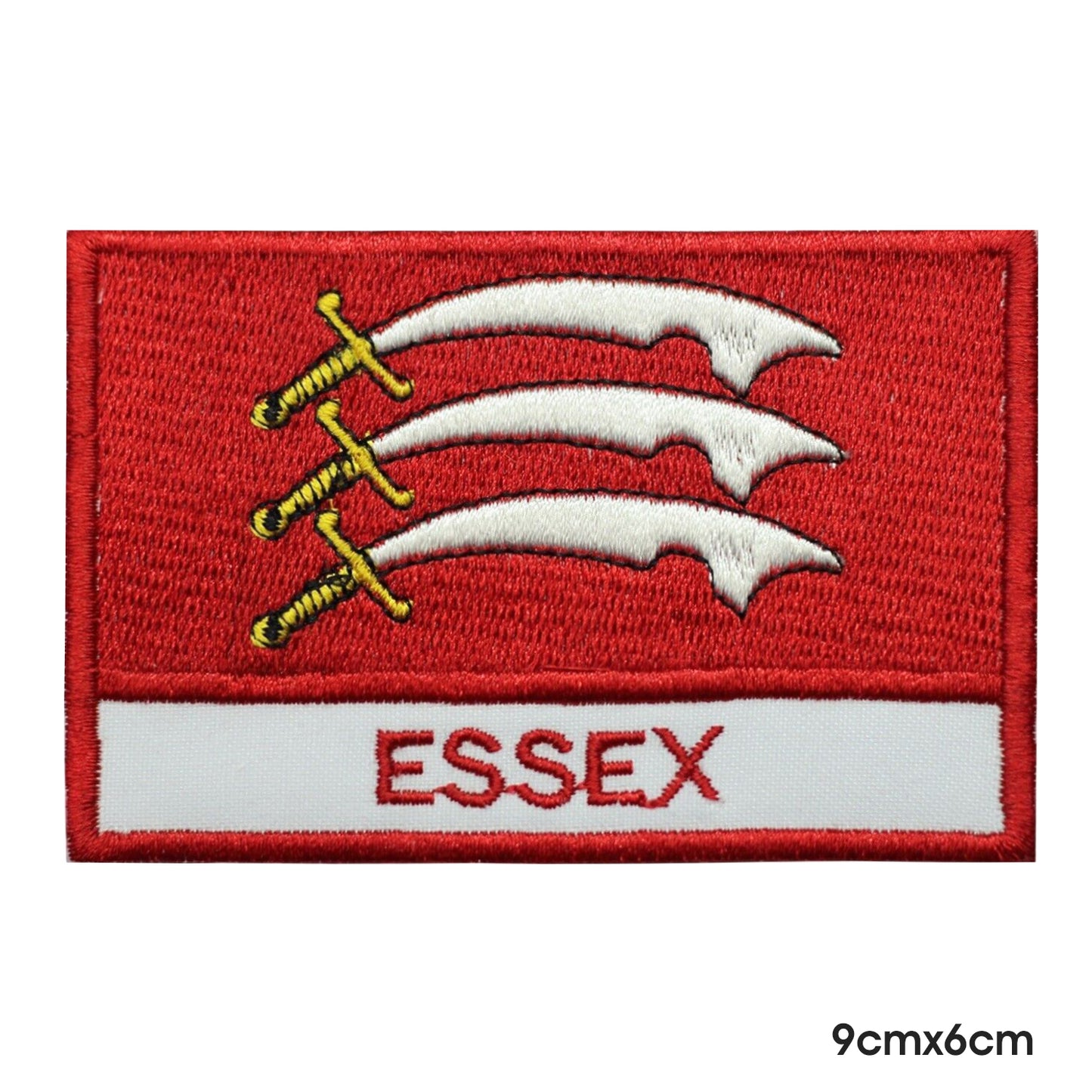 Drapeau du comté d'ESSEX avec nom, patch thermocollant à coudre sur badge pour vêtements.