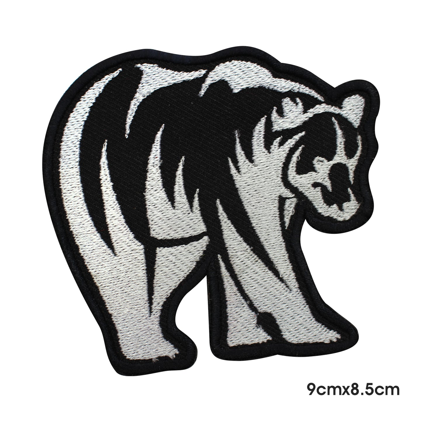 GRIZLY BEAR BLK Patch thermocollant à coudre sur patch pour vêtements.