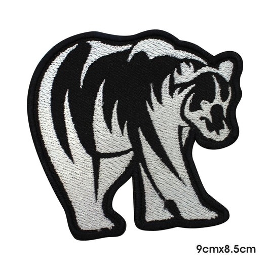 GRIZLY BEAR BLK Patch Iron on Sew on Patch Badge For Clothes.