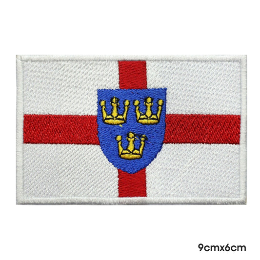 Parche con bandera del condado de EAST ANGLIA, parche para planchar y coser, insignia para ropa.