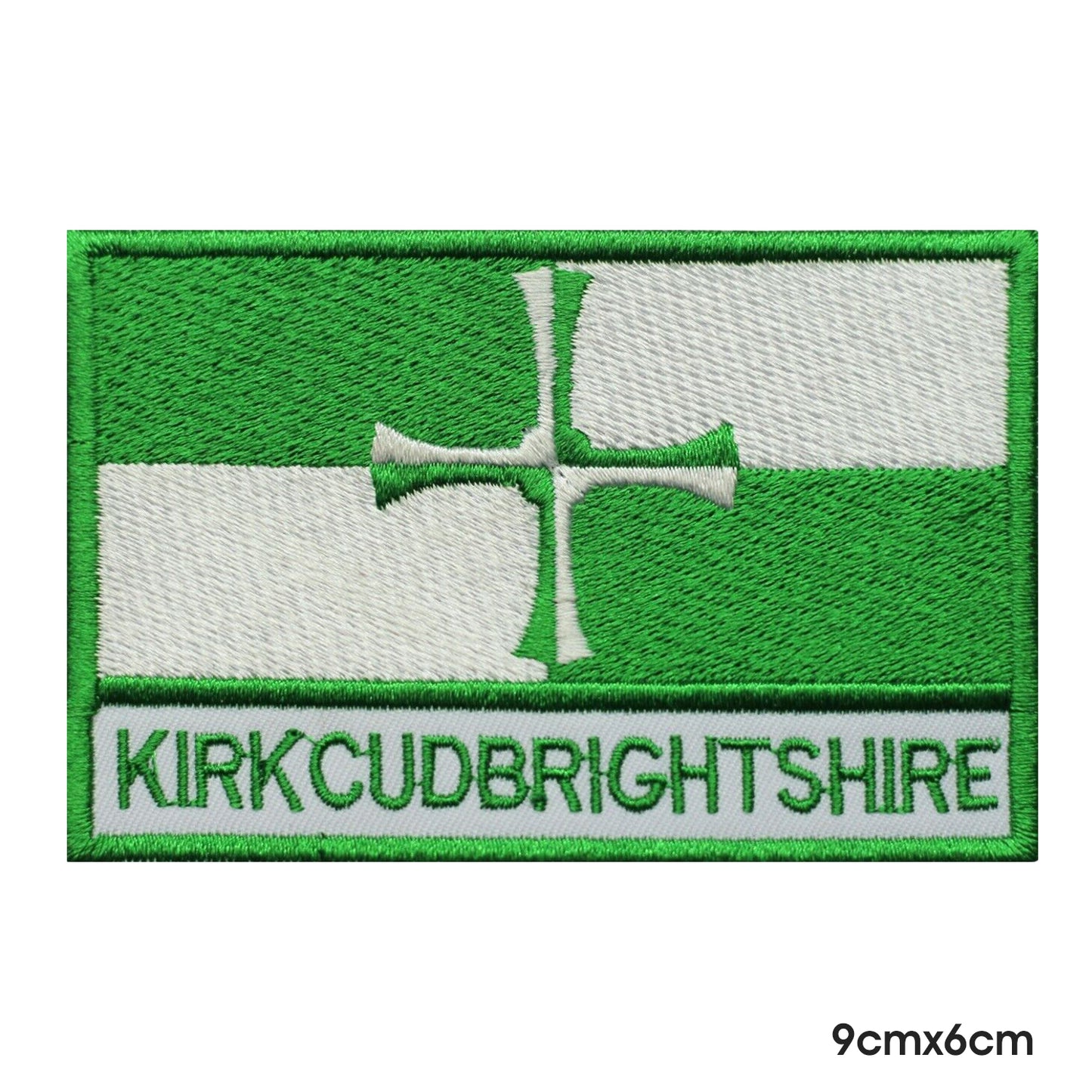 Drapeau du comté de KIRKCUDBRIGHTSHIRE avec écusson nom thermocollant à coudre pour vêtements.