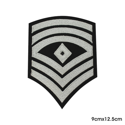 Army Strip White Patch Iron on Sew on Patch Badge For Clothes.