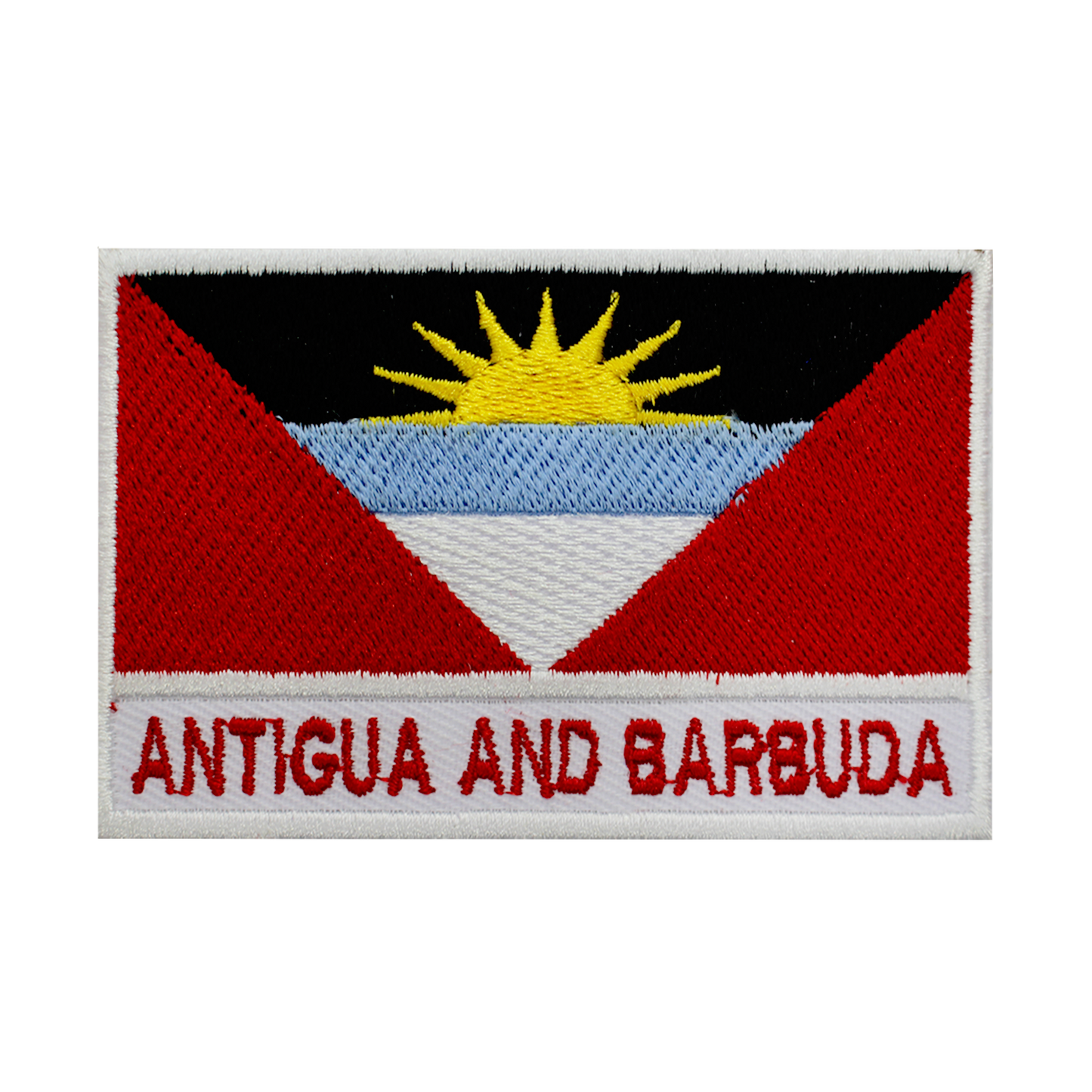 Parche de bandera de Antigua y Barbuda para planchar, parche para coser, parche bordado, parche de bandera del condado nacional