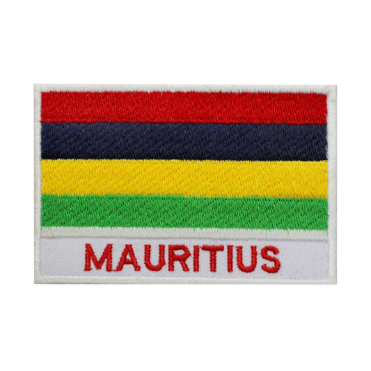 MAURITIUS Flag Patch Iron On Patch Sew On Patch Embroidered Patch National County Flag Patch