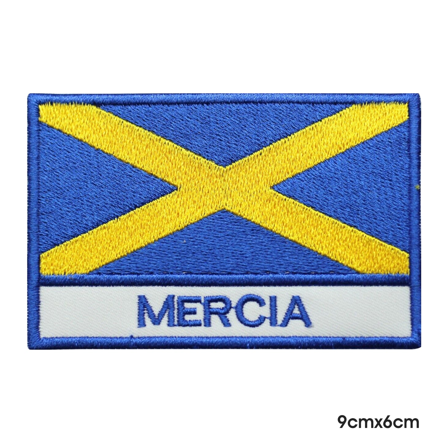 Bandera del condado de MERCIA con parche de bandera con nombre, parche para planchar y coser, insignia para ropa.