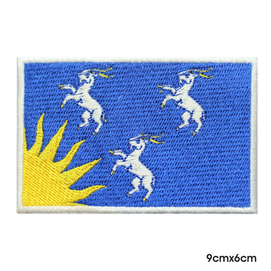 MERIONETH County Flag Patch Iron on Sew on Patch Badge For Clothes.