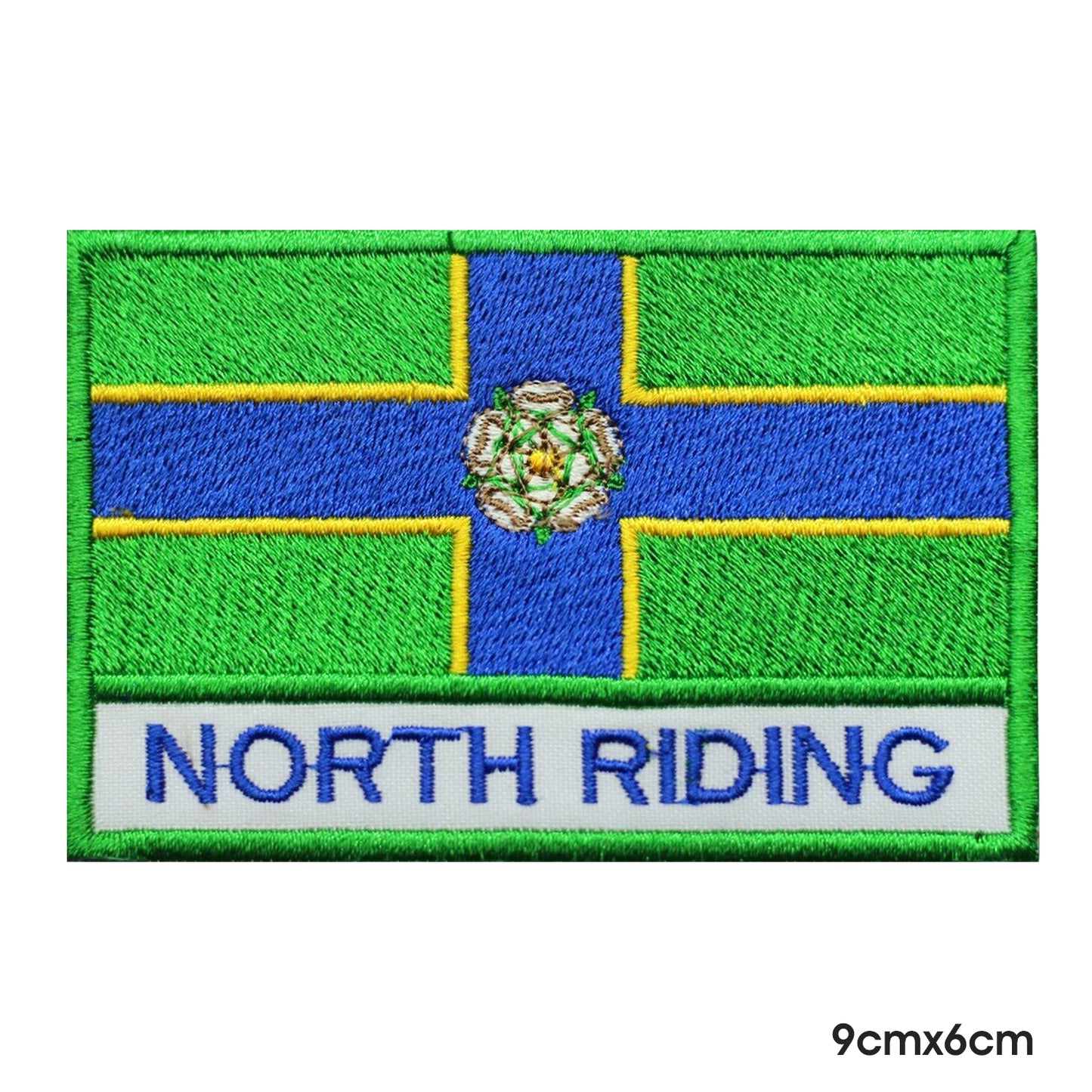 Bandera del condado de NORTH RIDING con parche con nombre, parche para planchar y coser, insignia para ropa.