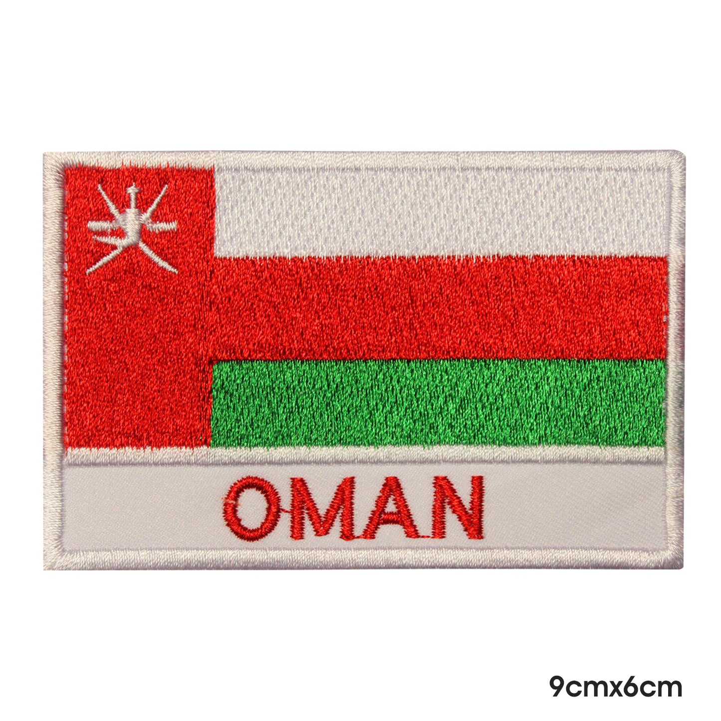 Drapeau national d'Oman avec nom