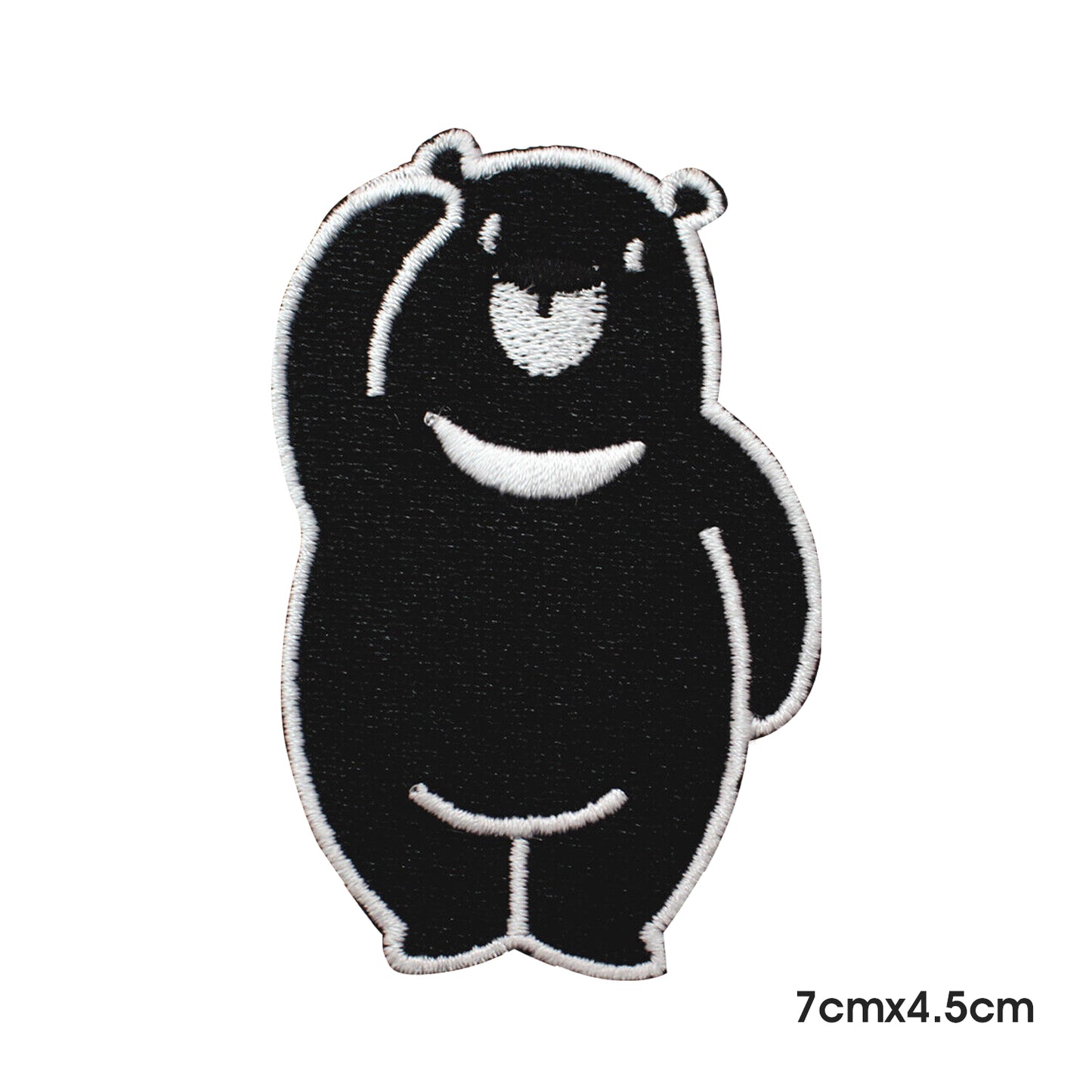 Mignon ours en peluche noir patch fer à coudre sur patch badge pour vêtements.