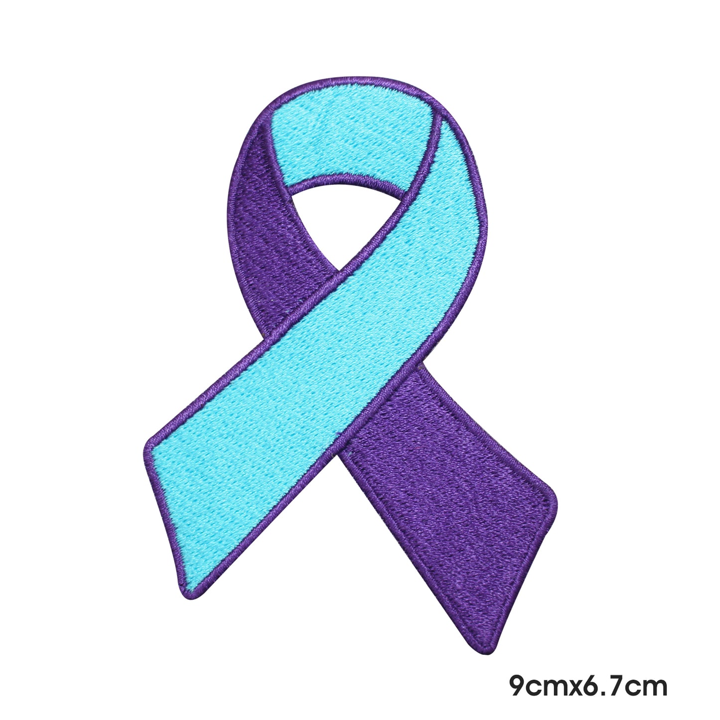 Ribbon Dark Purple/Sky Blue Patch Iron on Sew on Patch Badge For Clothes.