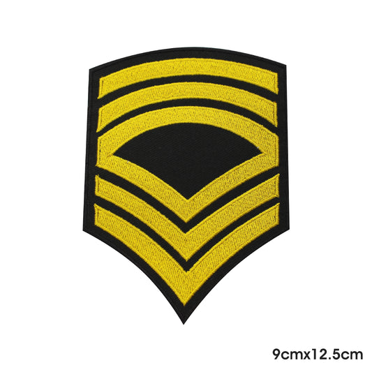 Patch doré de l'armée à repasser à coudre sur un badge pour vêtements.