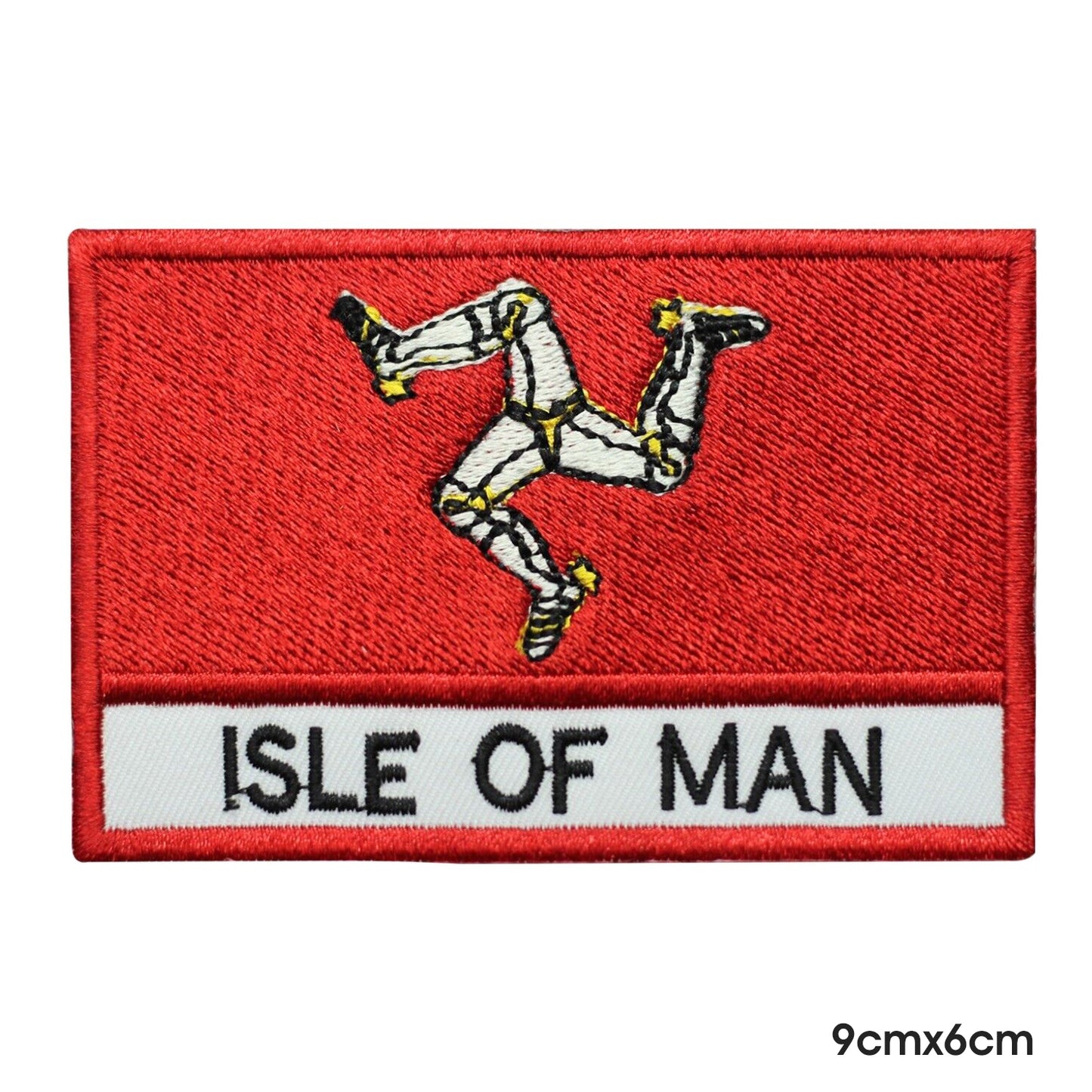 Drapeau du comté de l'île de Man avec nom, patch thermocollant à coudre sur badge pour vêtements.