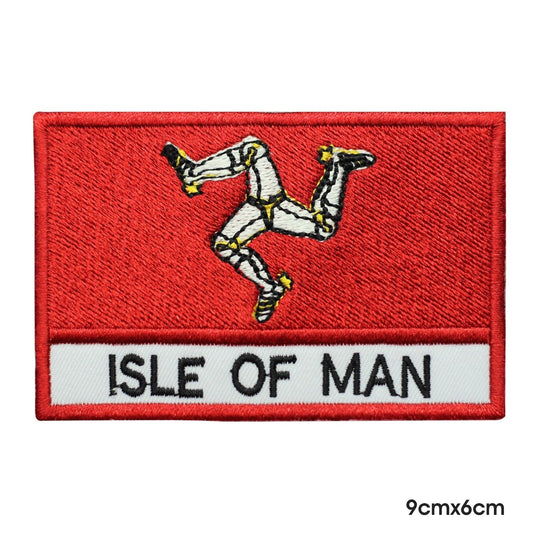 ISLE OF MAN County Flag With Name Patch Iron on Sew on Patch Badge For Clothes.