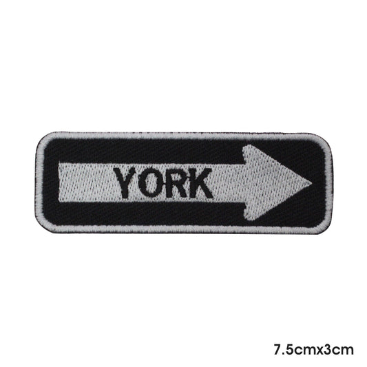 Parche YORK para planchar y coser, insignia para ropa.