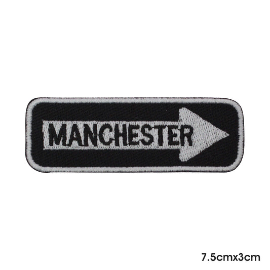 MANCHESTER Patch thermocollant à coudre sur patch pour vêtements.