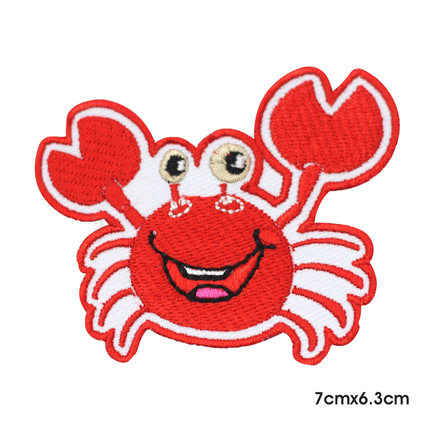 Patch de dessin animé de crabe mignon à repasser sur coudre sur un badge pour vêtements.