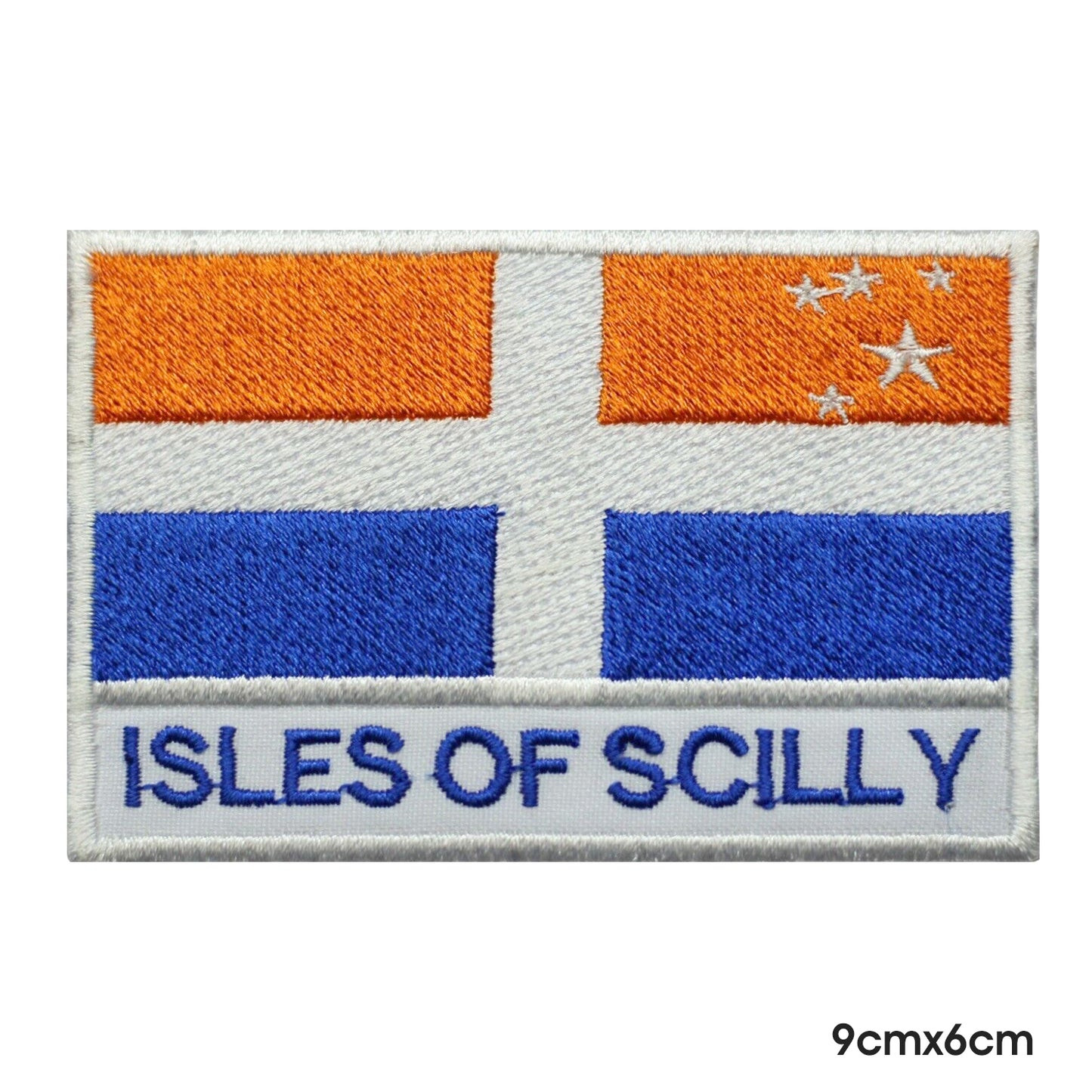 Bandera del condado de ISLES OF SCILLY con parche con nombre, parche para planchar y coser, insignia para ropa.