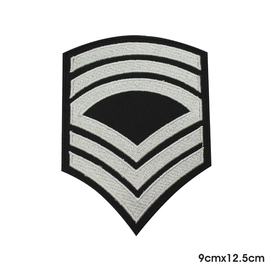 Patch blanc de l'armée à repasser à coudre sur un badge pour vêtements.