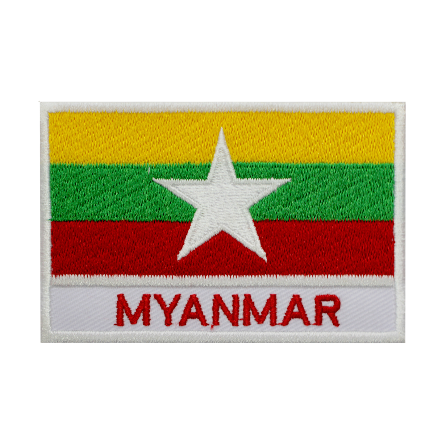 Parche de bandera de Myanmar para planchar, parche para coser, parche bordado, parche de bandera del condado nacional