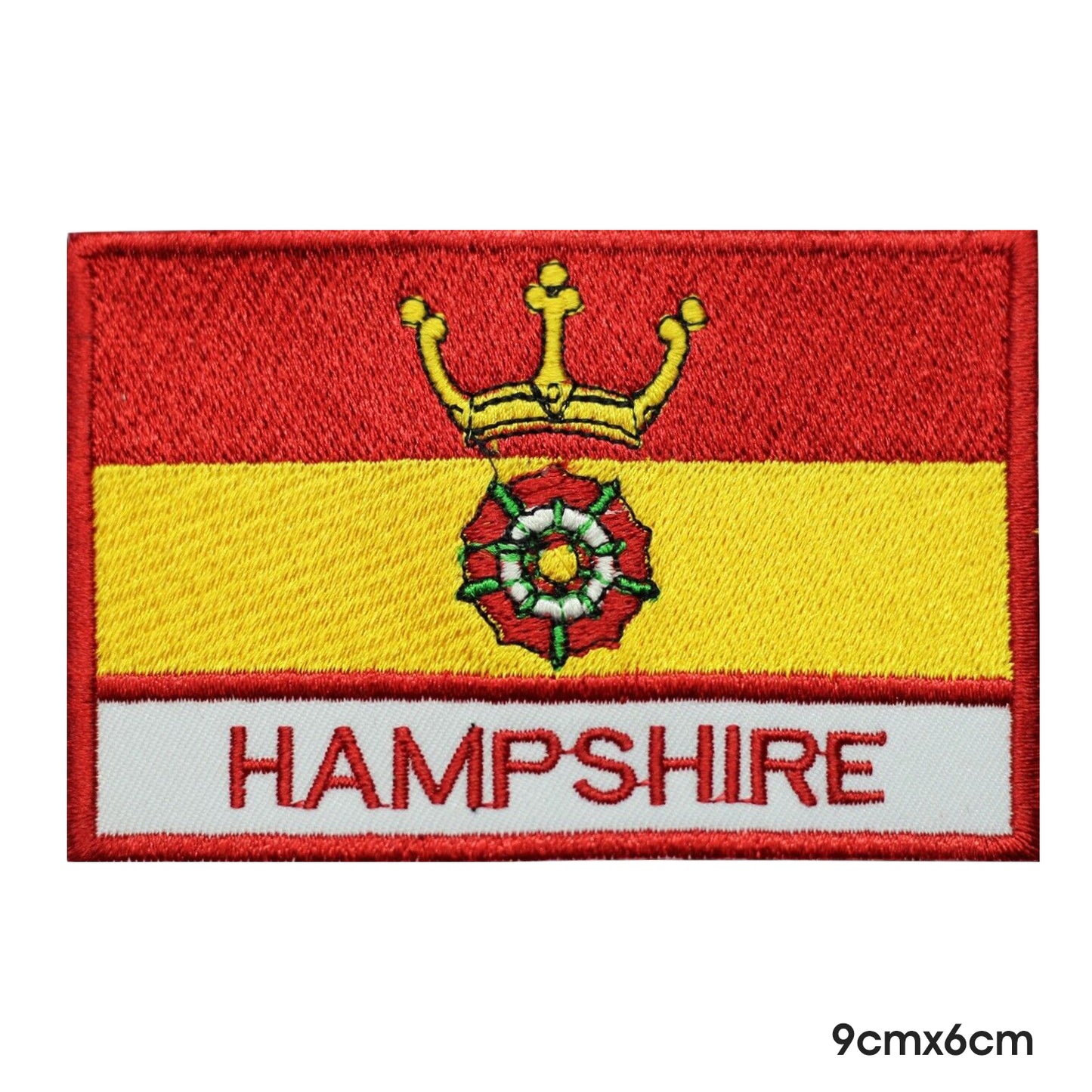 Drapeau du comté de HAMPSHIRE avec nom, patch thermocollant à coudre sur badge pour vêtements.