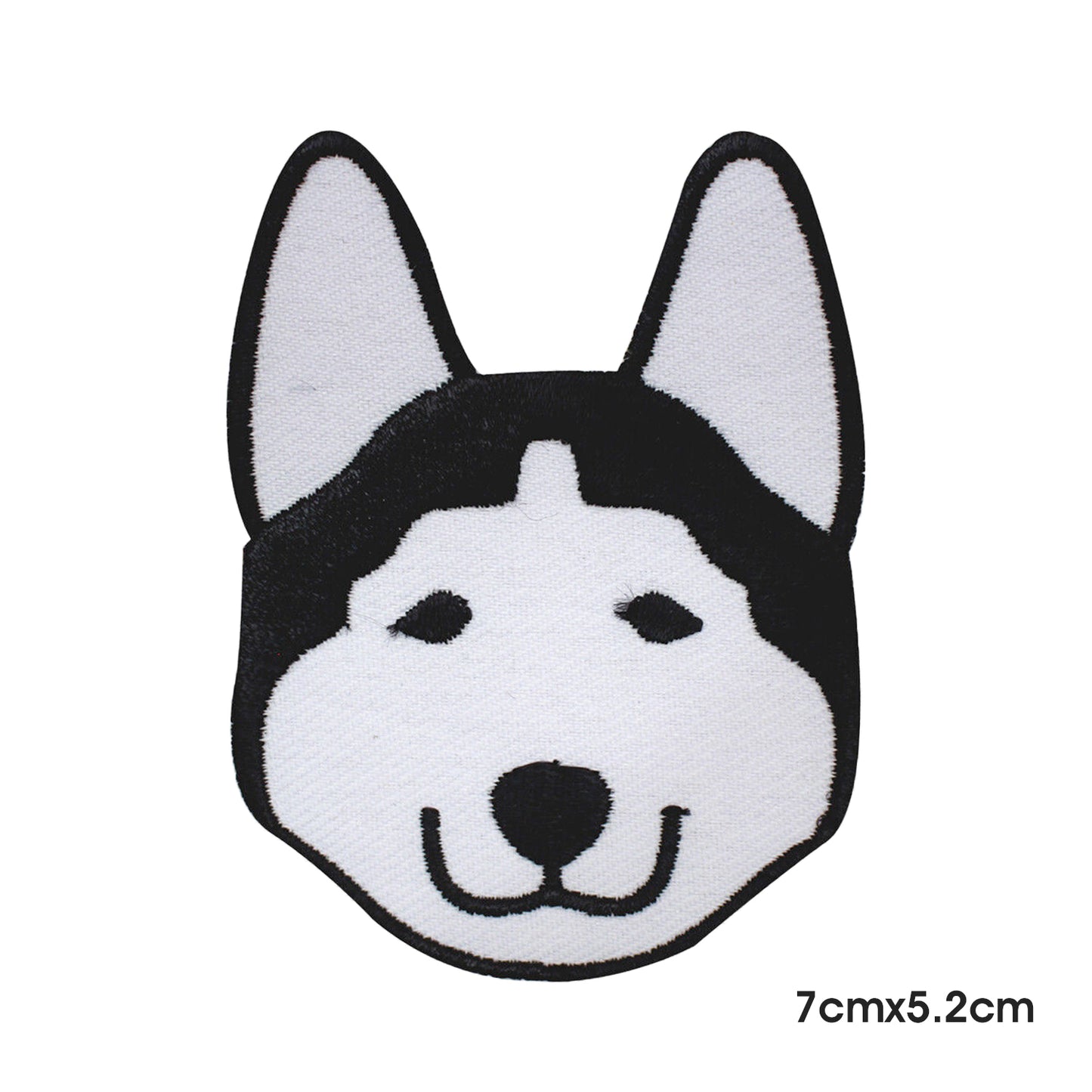 Parche con cara de Husky para planchar y coser, insignia para ropa.