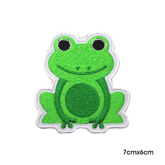 Parche de dibujos animados Cute Frog 2 para planchar y coser, insignia para ropa.