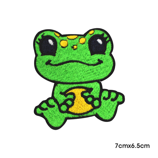 Parche de dibujos animados Cute Frog 3 para planchar y coser, insignia para ropa.