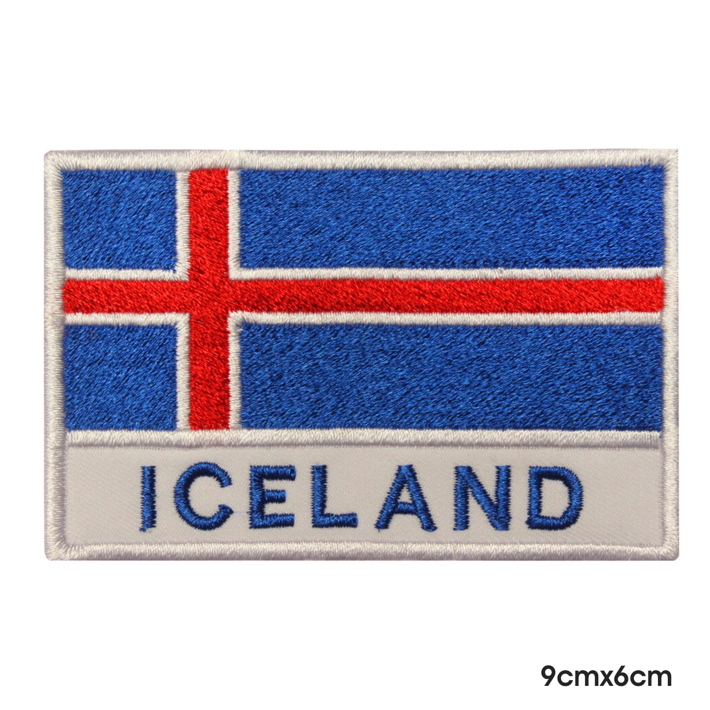 Bandera nacional de Islandia con nombre