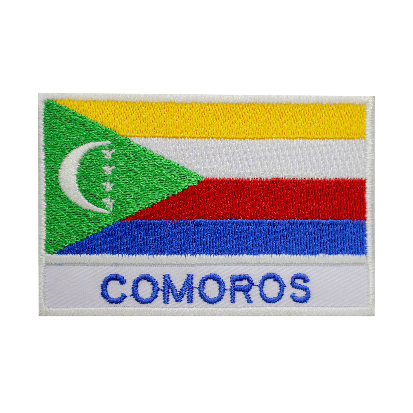 COMORES Drapeau Patch Fer Sur Patch Coudre Sur Patch Brodé Patch National County Flag Patch