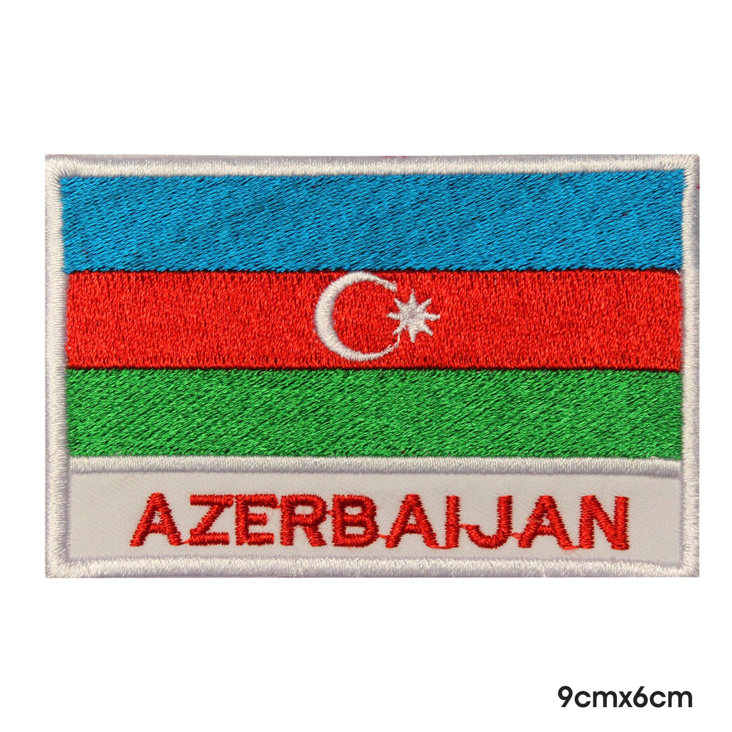 Drapeau national de l'Azerbaïdjan avec nom