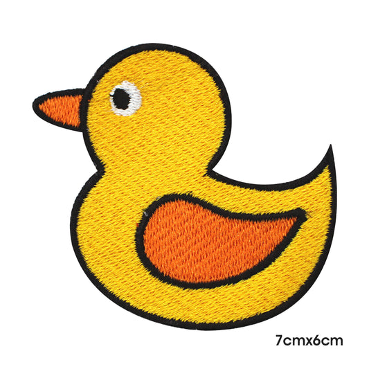 Patch de dessin animé de canard jaune à repasser sur coudre sur un badge pour vêtements.