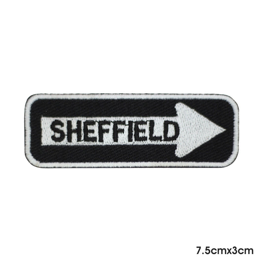 Parche SHEFFIELD para planchar y coser, insignia para ropa.