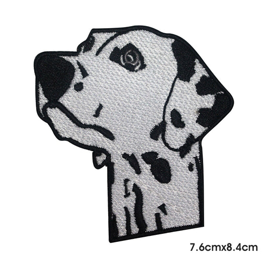 Patch tête de chien thermocollant à coudre sur badge pour vêtements.